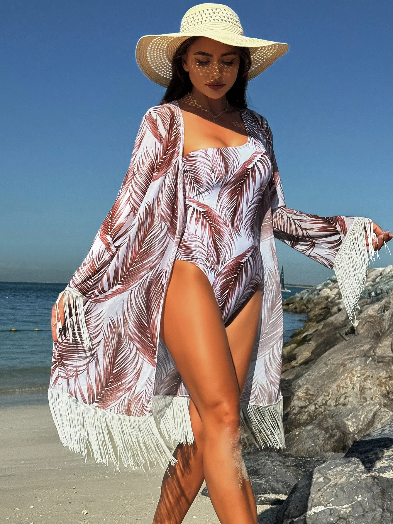 New Fashionable One Shoulder One Piece Swimsuit Gown Two