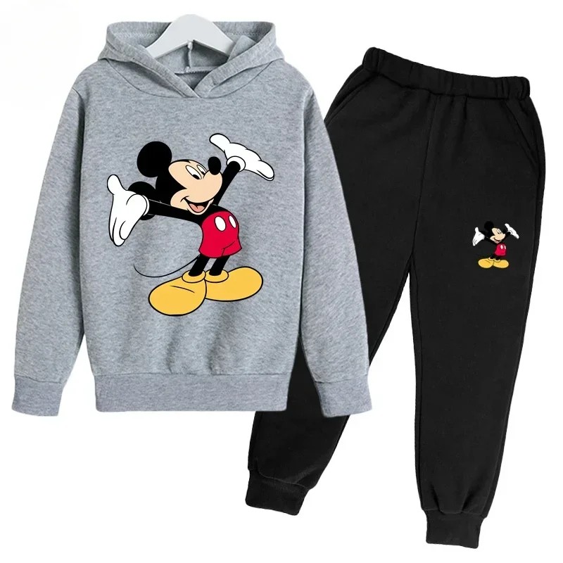 thumbnail image 1 of Sudadera con capucha y pantalones deportivos para niños y niñas de Disney Cartoon, conjunto de 2 piezas de moda de primavera y otoño, ropa deportiva para niños, 1 of 5