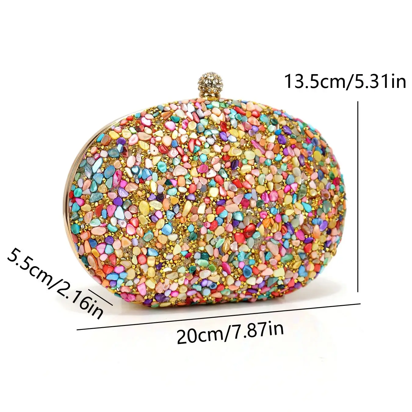 Bohemian Rhinestones Evening Bags with Diamonds and Shoulder Handle