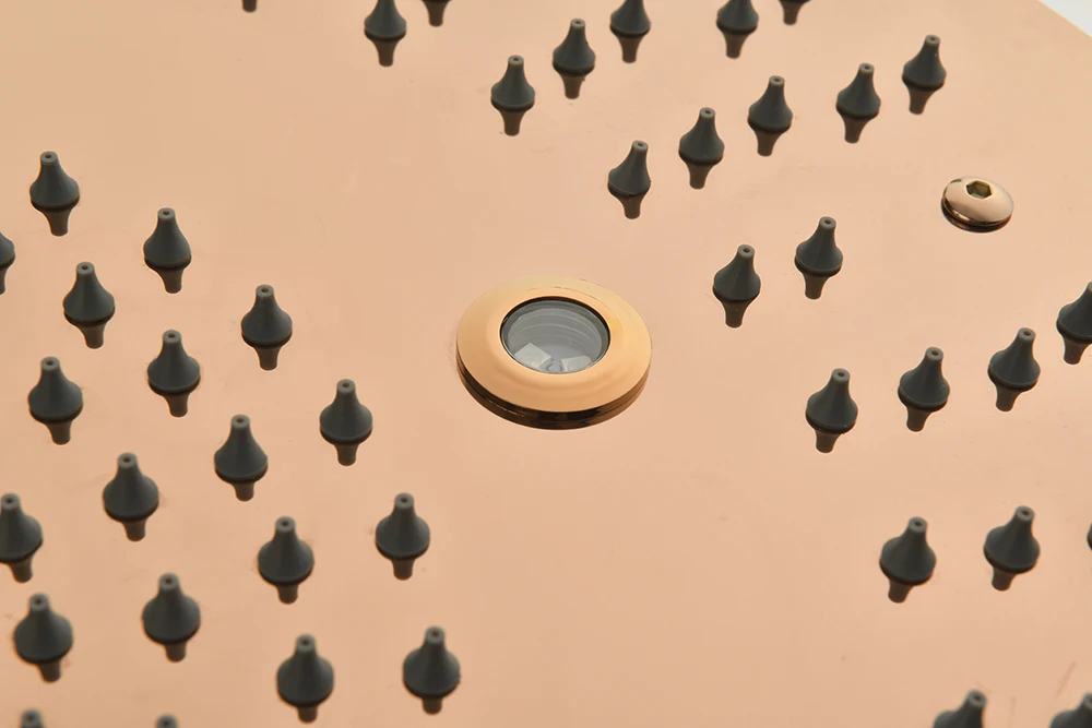 Description Picture 6 of itemRose Gold 600mm Round Canopy Concealed Shower System, Thermostatic Switch, Rainfall Function, Solid Copper led Shower Faucet