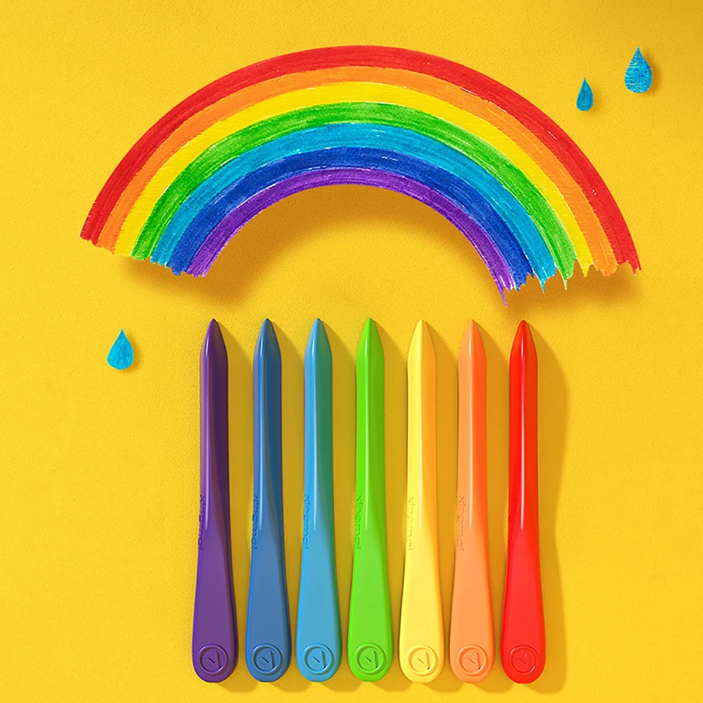 Crayones triangulares, crayones lavables para niños pequeños, crayones para  colorear, lápices de colores, lápices de colores - AliExpress