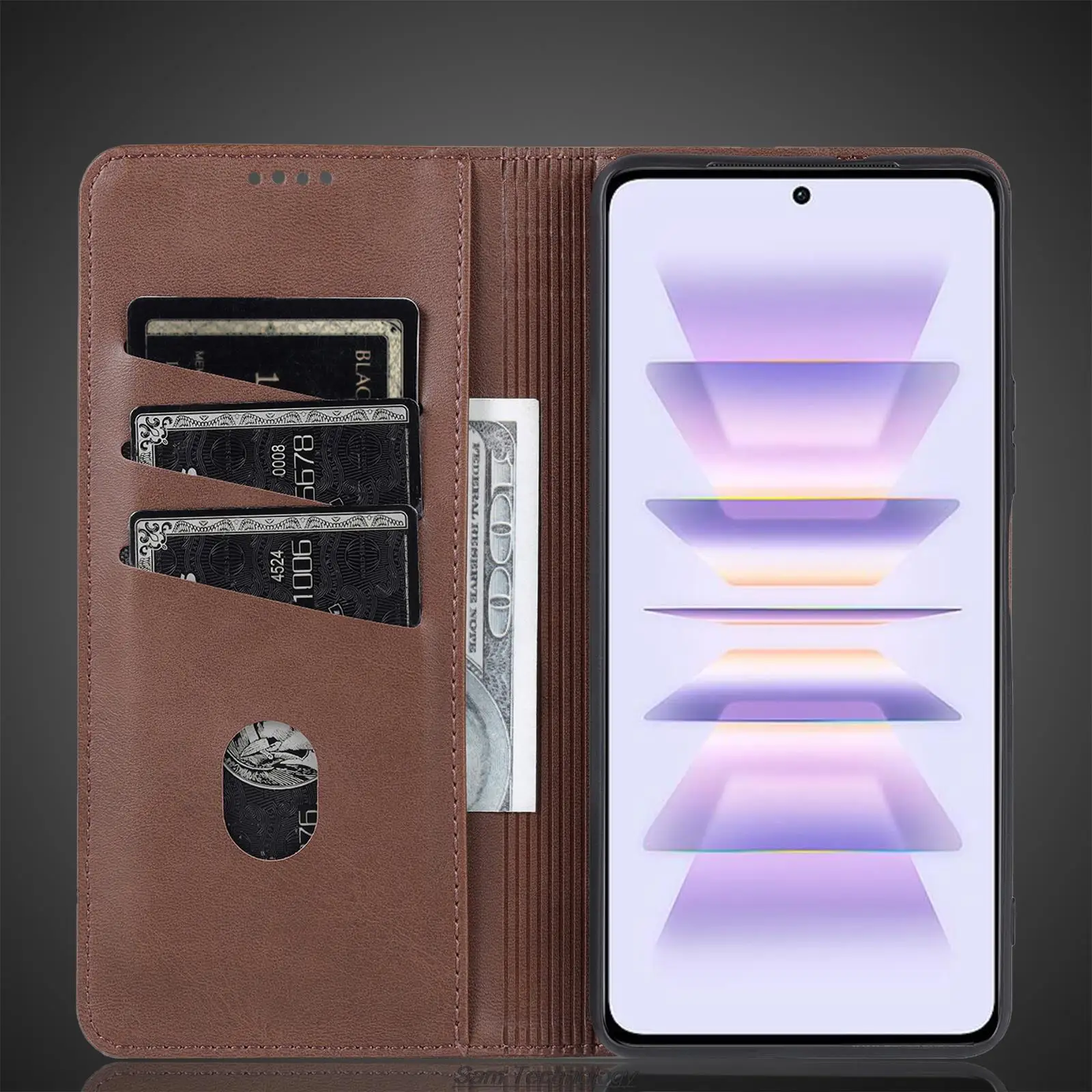 Premium Magnetic Leather Flip Cover – Deluxe Protective Case