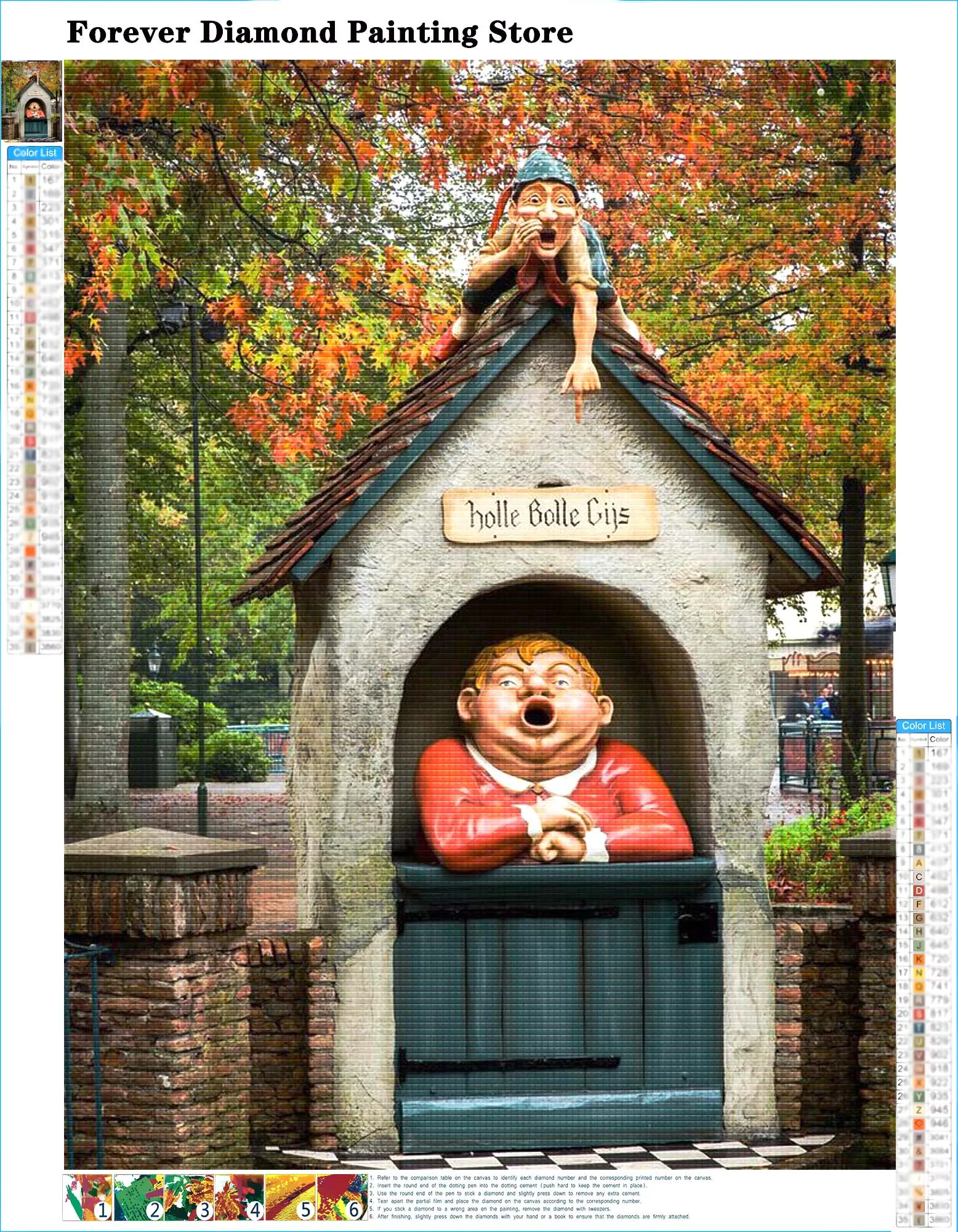 Netherlands Efteling Park Diamond Painting Fantasy Children's Paradise Landscape Cross Stitch Mosaic Picture Craft for Home Decor 5D diamond painting,diamond art painting kit,diamond painting set