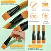 5/10pcs Premium Flat Paint Brush Set - Versatile Synthetic Nylon Brushes for Watercolor, Acrylic, Oil Painting & Body Art 4