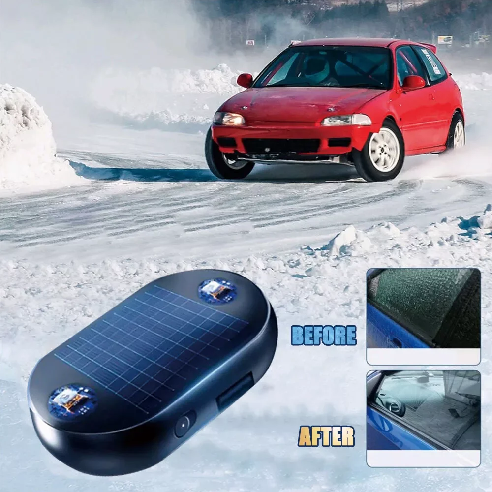 1x Portable Car Window Anti-Freezing Tool Solar Antifreeze Snow Removal Instrument Active Winter Deicing Device Car Defroster