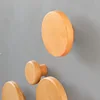Wood Round Coat Hook Wall Simplicity Clothes Rack Bag Key Holder Kitchen Gadgets Bathroom Accessories Home Storage Organization 2
