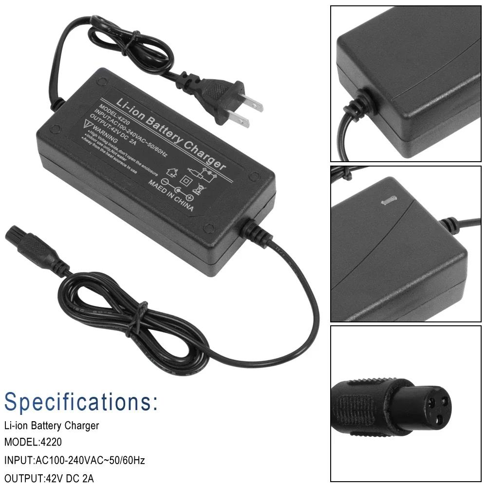 Description Picture 2 of item42V 2A Li ion Battery Charger Universal AU US EU UK Plug Replacement Parts For Ebike Hoverboard Self-Balancing Scooter Bicycle