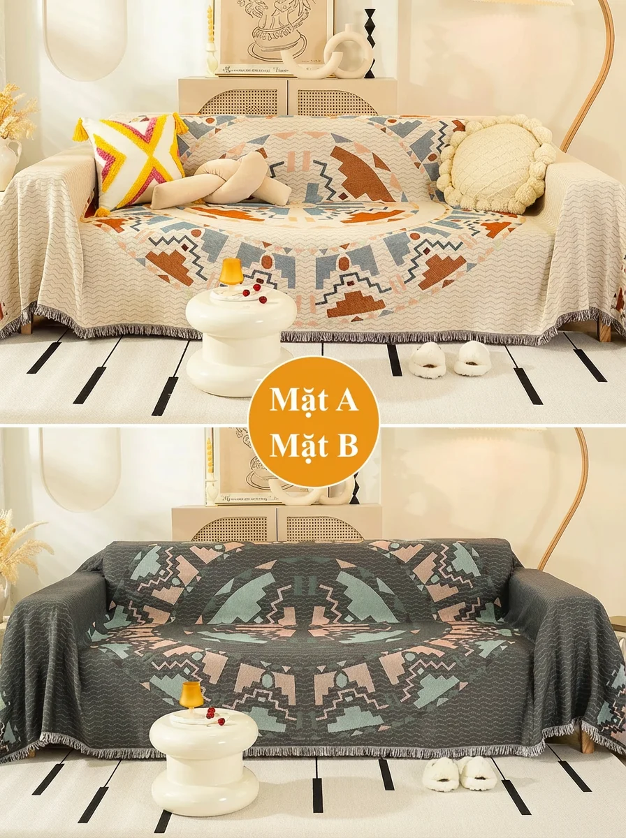 FEITAO|Bọc Sofa Mùa Đông Mùa Hè Không Trượt Phong Cách Bắc Âu
