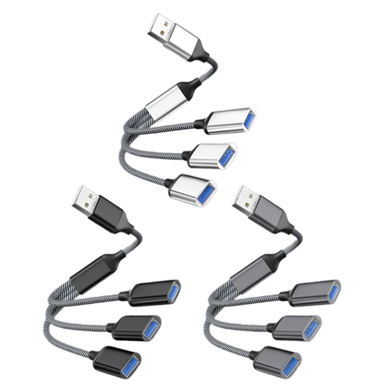 

DXAB USB OTG Splitter Y Cable USB Male to 3 Female USB 2.0 Converter Multi USB Port Expander Hub Multiport Split Adapter