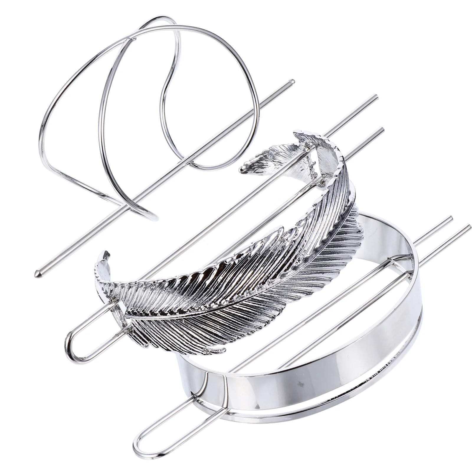 

3 Pcs Vintage Alloy Hairpin Clips X Shaped Bun Holder Barrettes French Cover Cuffs Wedding Decor Set Ponytail