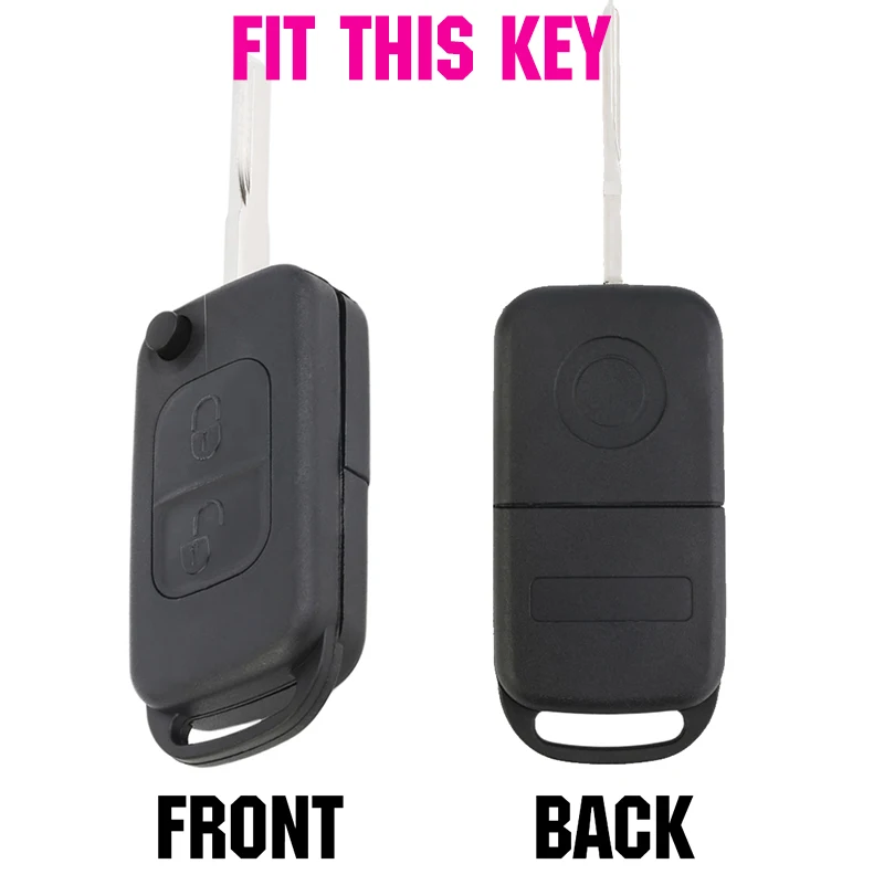 Carbon Fiber Remote Key Cover For Mercedes A C E S CLK SLK ML Class - 3-Button Style