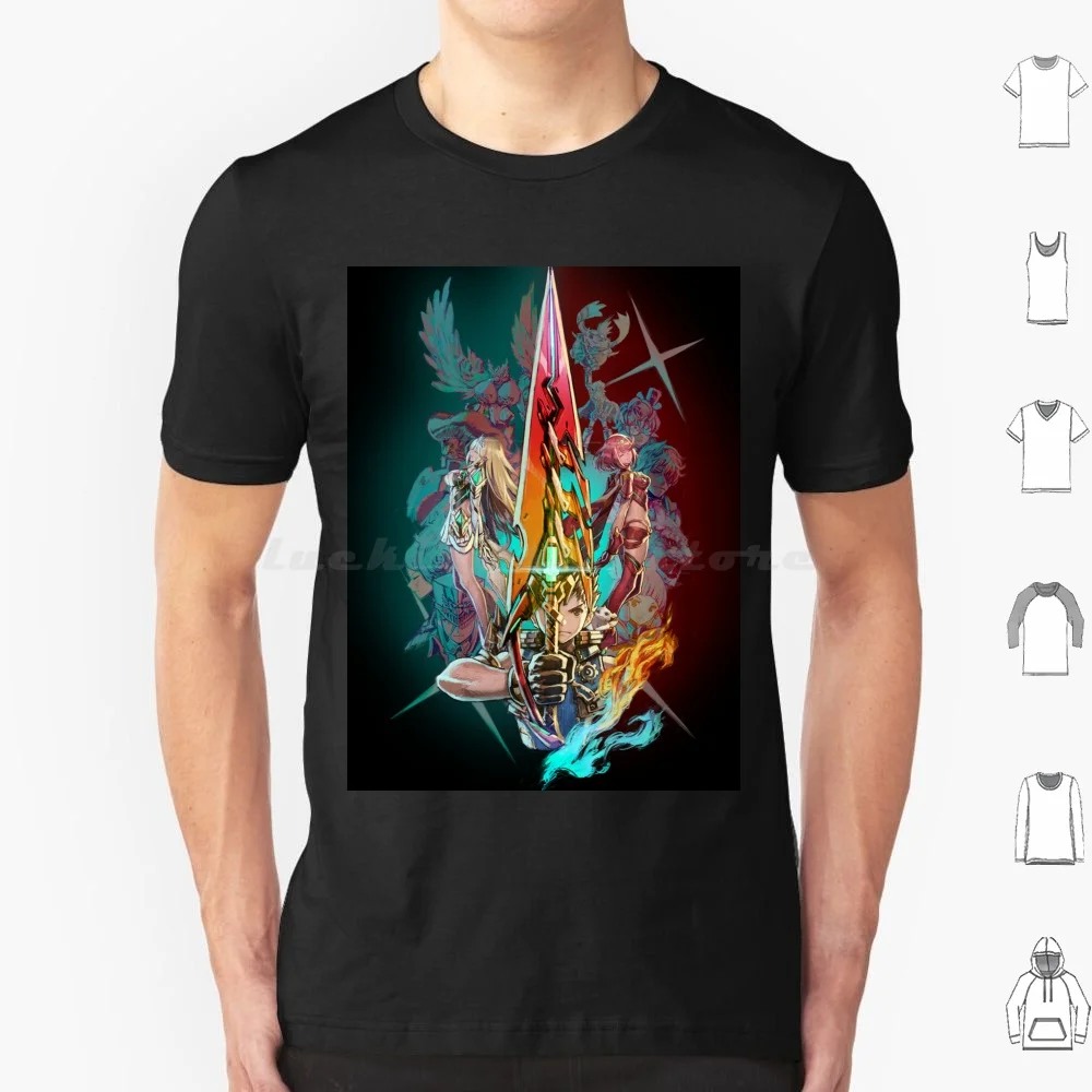 Xenoblade Chairs 2 T Shirt 6Xl Cotton Cool Tee Xenoblade Chairs 2Nd Rex Pyra Mythra Sword Switch Nia Dromarch Blade