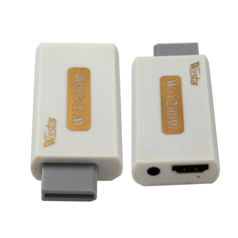 20 pcs Wiistar Hot selling for Wii to HDMI Adapter Converter Full HD 1080P Output Upscaling + 3.5mm Audio Box