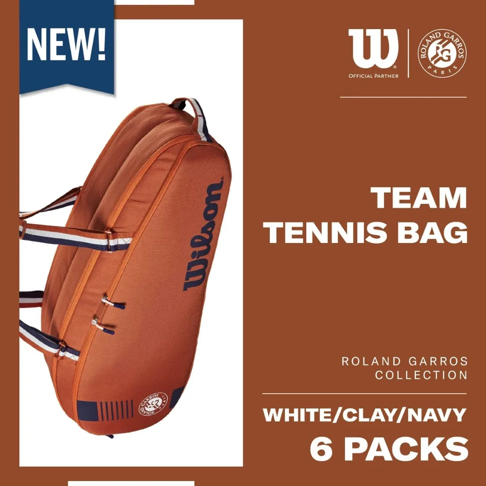 Wilson 2024 France Open Team 3-6 pcs Duffel Tennis Racket Bag Roland Garros Clay Court Tournament Tennis Racquet Bag Clay Navy