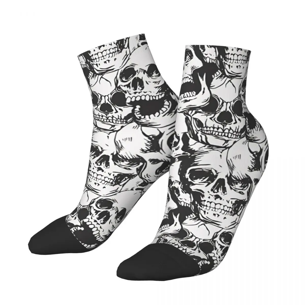 

High Contrast Skull Pattern Men's Ankle Socks Unisex Street Style Pattern Printed Funny Low Sock Gift