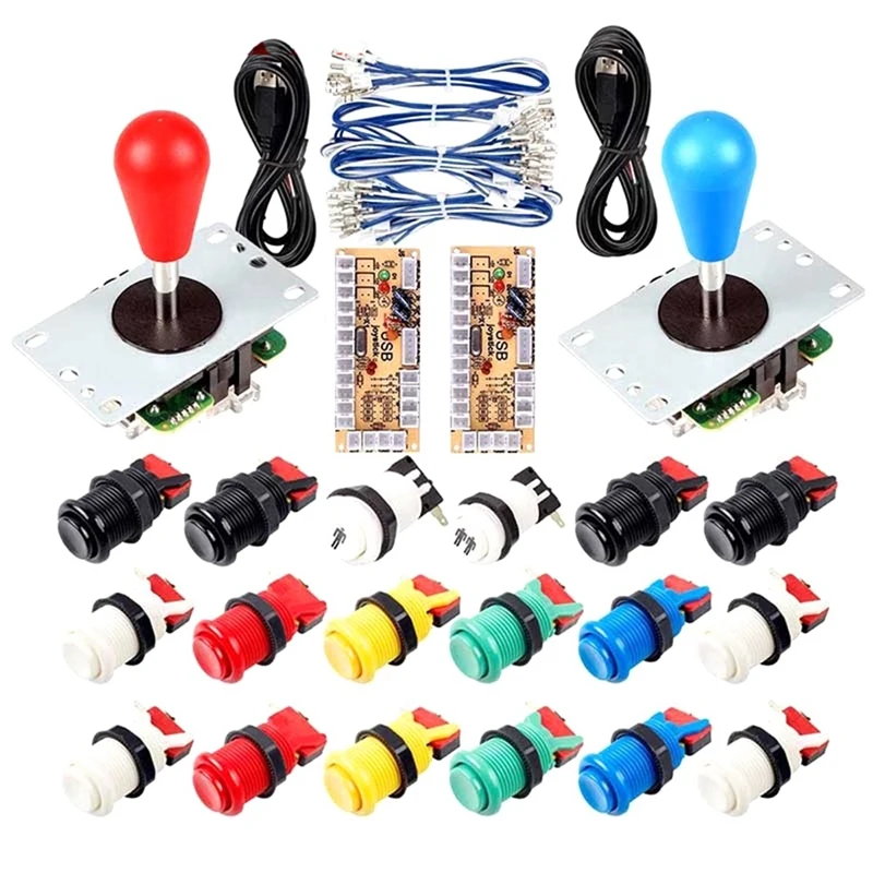 

Arcade Joystick DIY Kit DIY Controller Zero Delay USB Controller PC Oval Ball Joystick With 30Mm Push Buttons For PC PS3