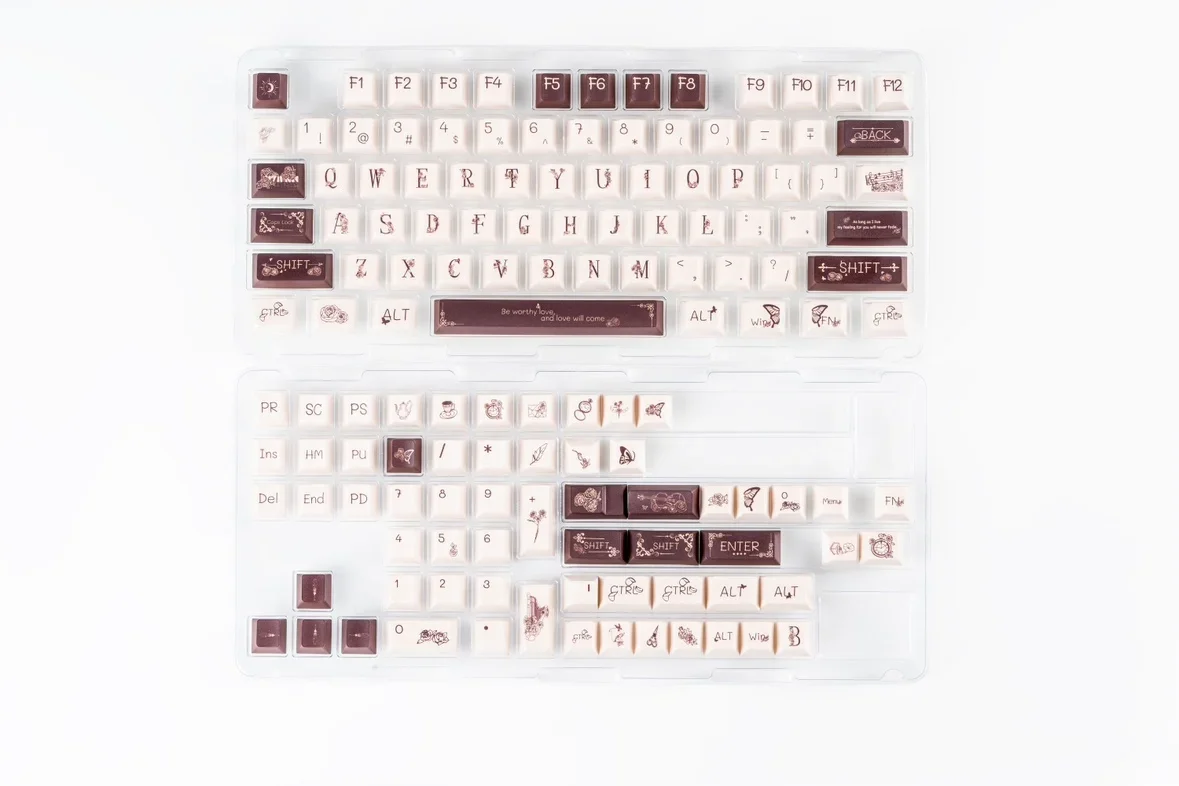 flor rosa, perfil cereja, PBT Keycap, sublimação de tintura, acessórios