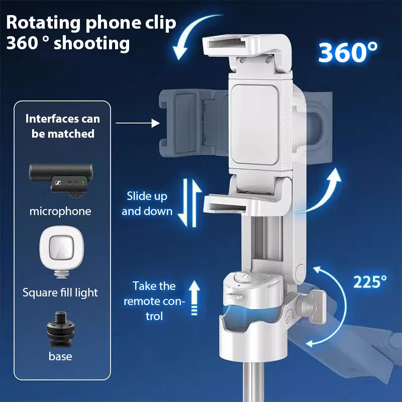 Universal Portable Selfie Stick Tripod Foldable Mini Selfie Stick Phone Tripod Stand With Detachable Wireless Remote Controller 5