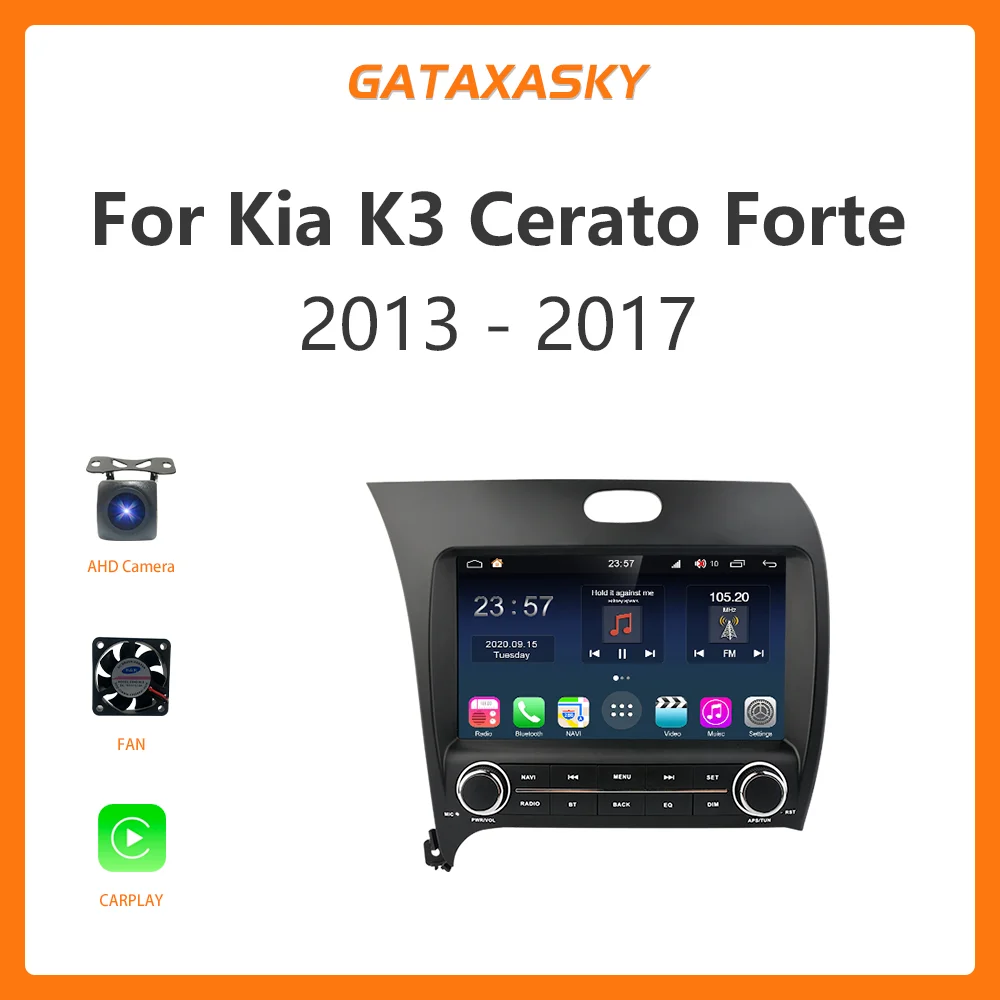 

GATAXASKY9" Car Android AUTO Navigation Radio Stereo Multimedia Player For Kia Cerato 3 K3 2013-2017 GPS SWC CarPlay SWC No DVD