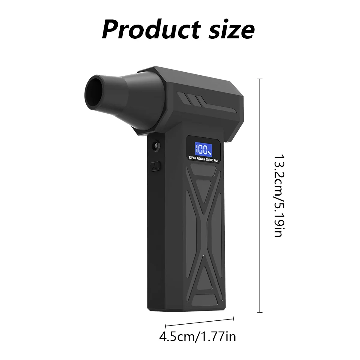 Cordless Turbo Blower with LED Light and Battery Display