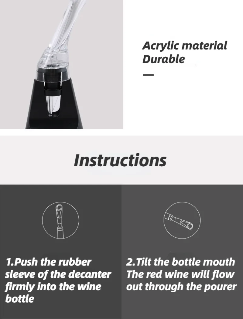 NEUF verseur d'aérateur de vin Bec de décanteur verseur de décantation  léger 550 ml conception drôle verre aérateur de vin RUIDA