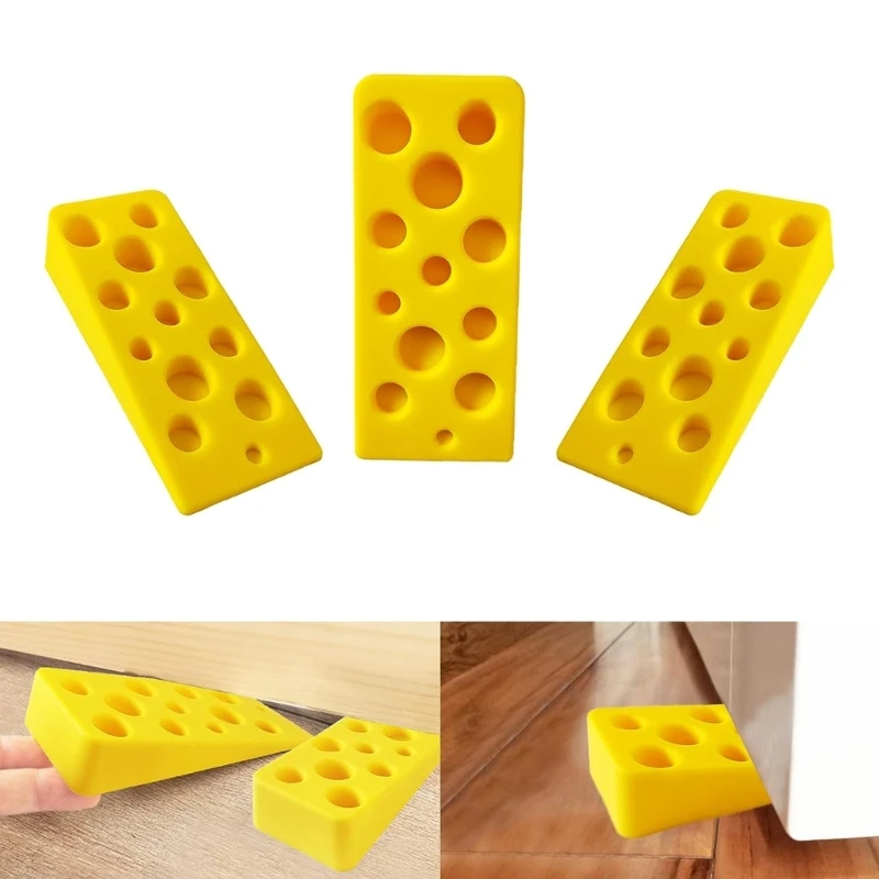 Cheese door stops Door stop Silicone stops Heavy duty wedges For HOME FLOOR 3 Pack door stopper