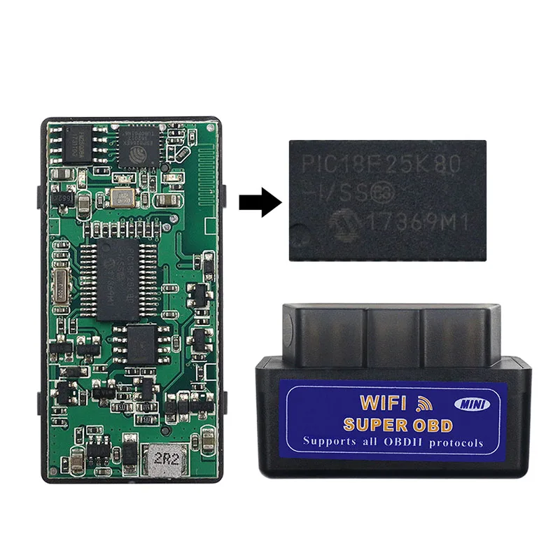 Real ELM327 V1.5 Bluetooth-Compatible PIC18F25K80 Chip Double PCB Car Scanner OBD2 ELM 327 1.5 BT/WIFI Auto Code Reader Android obd2 scanner obd code reader