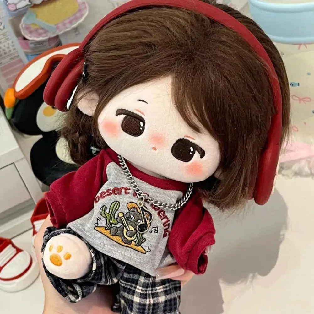 Onesuit 20cm Cotton Doll Clothes Head Cover Plush Doll Winter Outfit Dress Lovely Doll Dress Up Set 20cm Cotton Doll