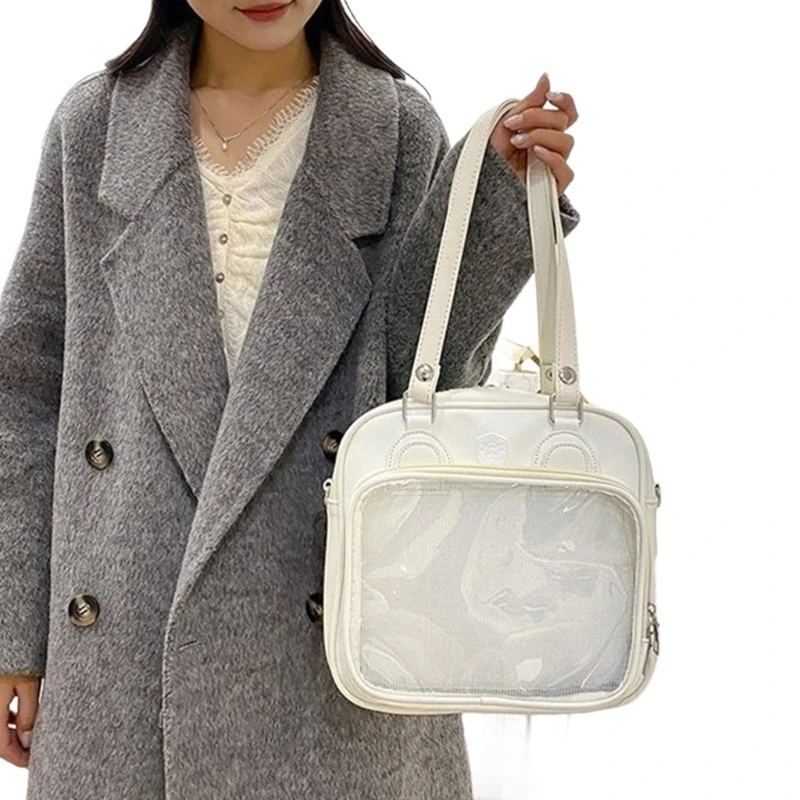Double Strap Shoulder Bag for Girl Women Student Trendy Backpack