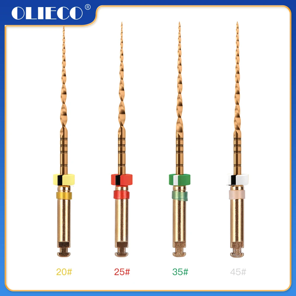 

OLIECO 4pcs Dental Reciprocating Endodontic Root Canal Niti File Engine Use 25mm Rotary Files Endo Preparation Instrument Tools