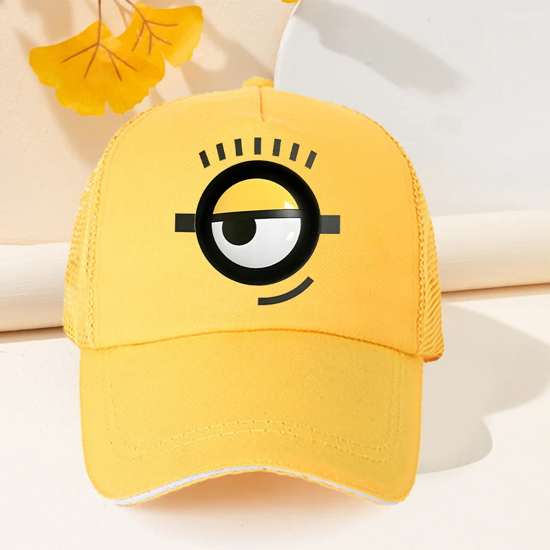 Minionses Atmungsaktive Baseballkappe für Männer und Frauen, Anime-Cartoon, Hip-Hop, flache Mützen, für Männer und Frauen, Sommermode, Sonnenschutzhüte, Geschenke