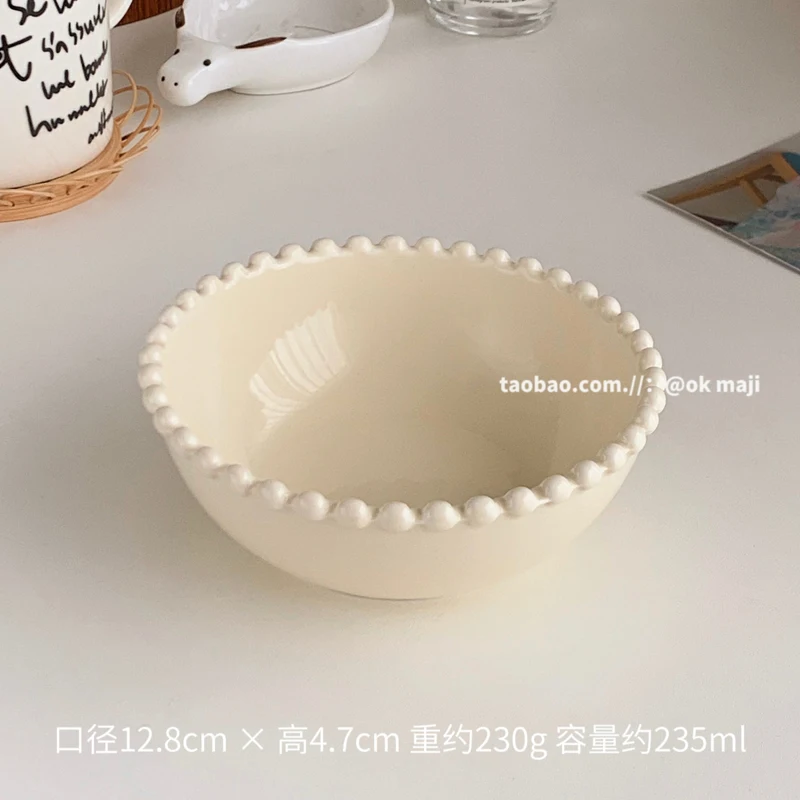 Beautiful Ceramic Plate Dessert Bowl Cake Dish Creative Salad Sushi Plate Round Square Simple Nordic Household Kitchen Luxury