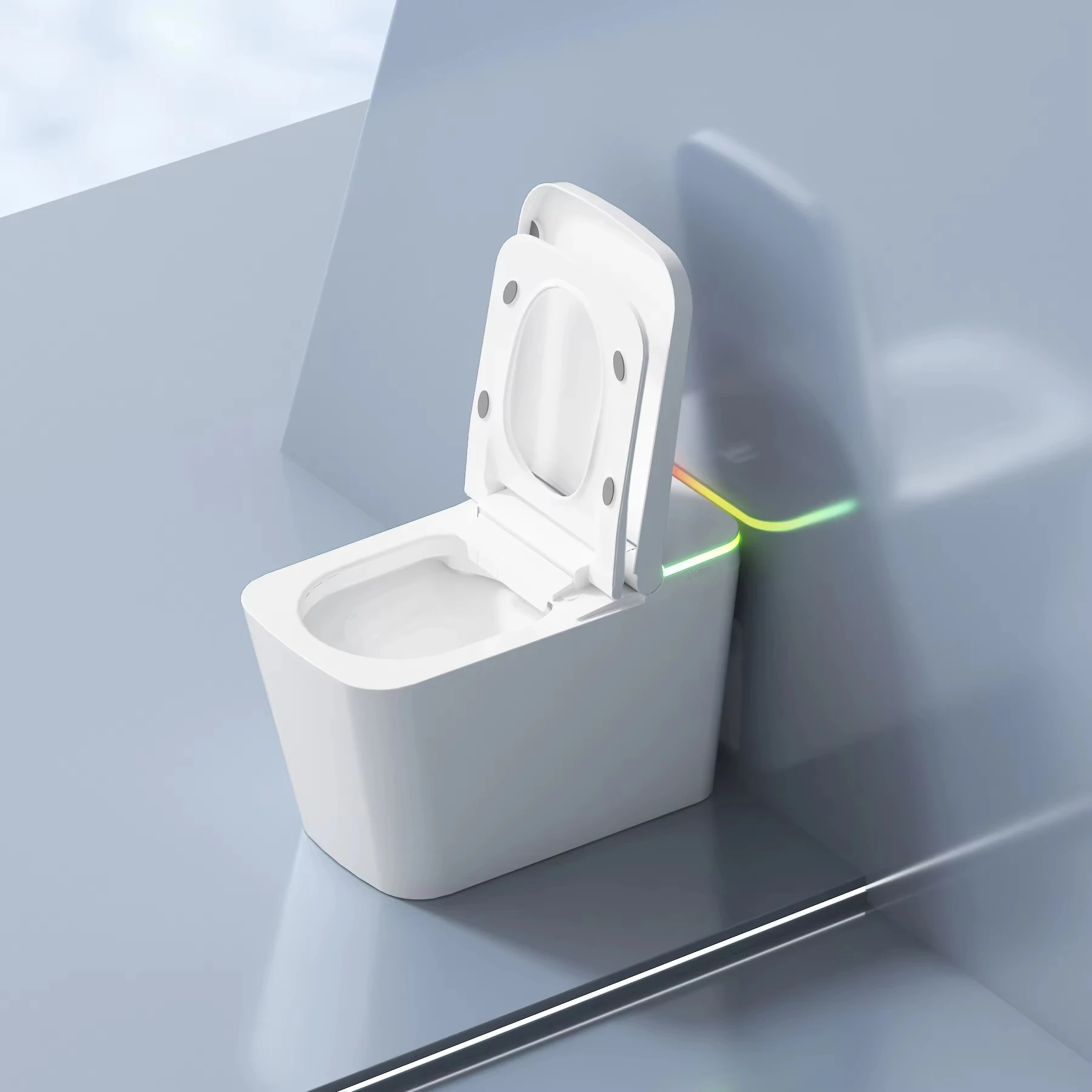 Intelligent High-End Automatic Ceramic Smart Toilet Bidet Square WC Bathroom Sanitary Ware Floor Mounted Round Toilet Bowl
