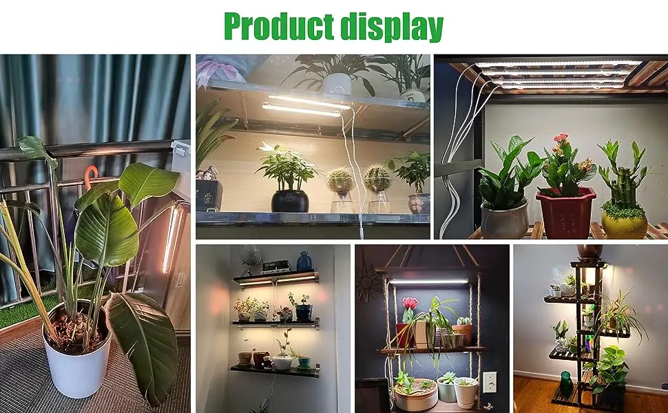 Description Picture 3 of itemLED Plant Grow Light Strips Full Spectrum for Indoor Plants with Auto ON/Off Timer 48 LEDs 4 Dimmable Levels Sunlike Grow Lamp