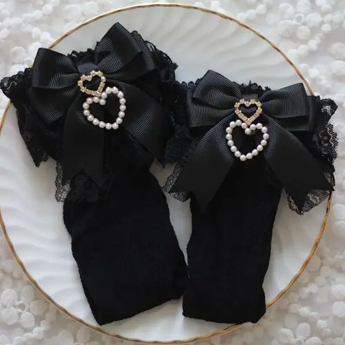Handmade Japanese Style Lolita Kawaii Pretty Students Short Socks Lace Bow All-matching Cute Lace Cotton Socks for Women