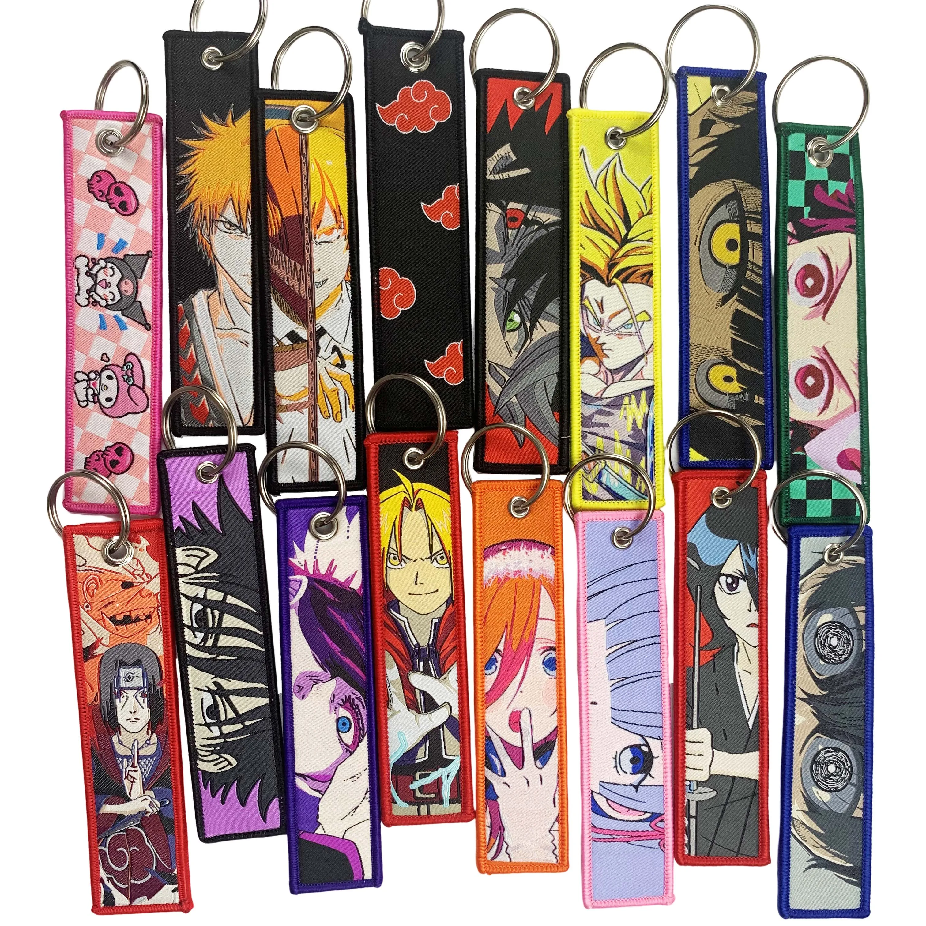 

Anime Embroidery Jet Key Tag Key chain Pendant Cartoon Keychains Manga Chaveiro Accessories For bag Key ring wholesale Lanyard