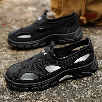 2026 Summer Fashion Breathable 39-48 Large Size Men's Sandals Soft Sole Non-Slip Casual Indoor and Outdoor Slippers Lightweight Comfortable Men's Home Sandals 1