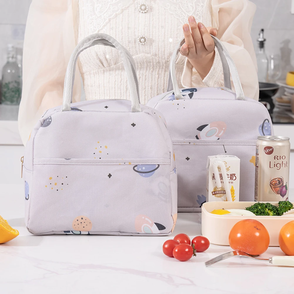 Oxford Waterproof Lunch Bag Thermal Insulation Lunch Box Storage Handbag Multifunctional Food Picnic Lunch Bags for Student