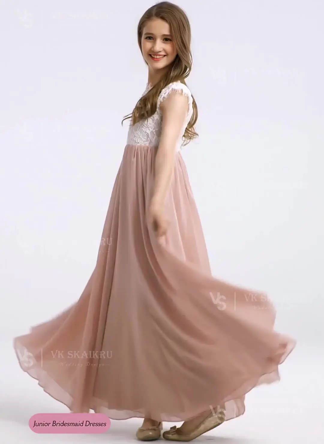 different types of bridesmaid dresses A-line Scoop Illusion Floor-Length Lace Chiffon Mother of the Bride Dr –  Bridal Glee main image 0