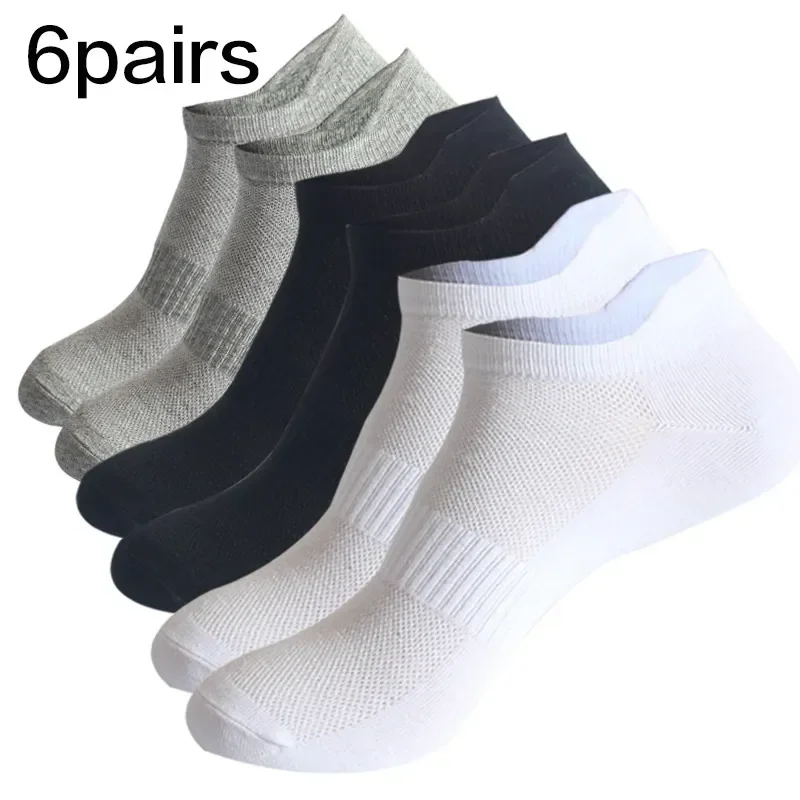 

Spot Cotton Men Women Socks Socks Mesh Student Boat Ear Color Solid Size Plus 6pairs Sports New Couple Ankle Running