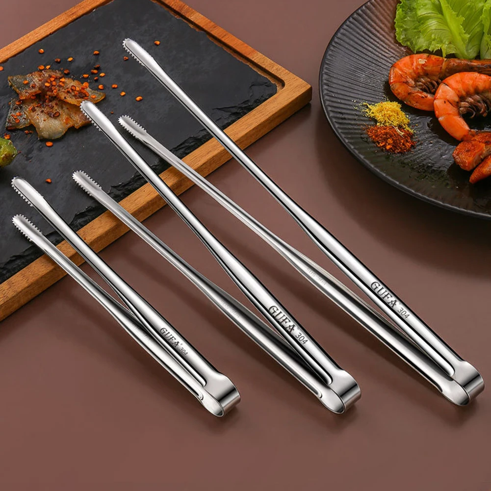 BBQ Tongs Stainless Steel Food Tongs Metal Cooking Tweezers Cooking Utensils for Salad Fish Steak Barbecue Buffet