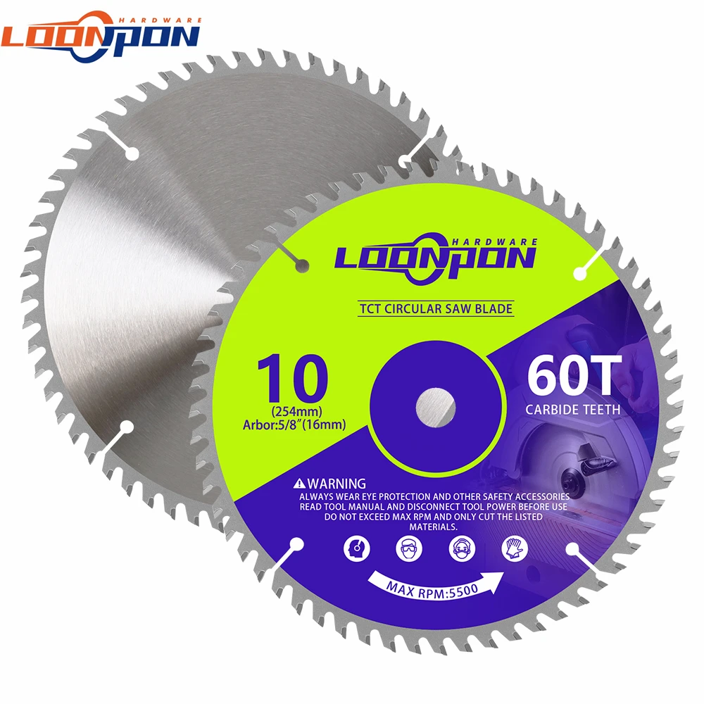 LOONPON254mmMetalCuttingBlade60TCarbideCircularSawBladeFor