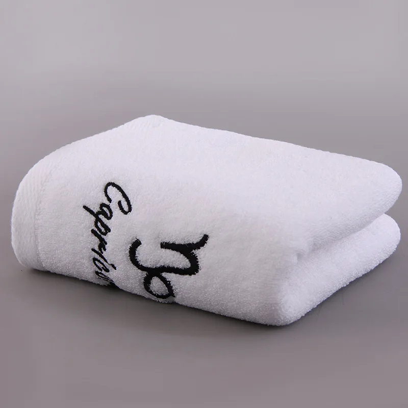 Description Picture 6 of item12 Constellation Letters Towel Embroidery Cotton Absorbent Quick Dry Lovers Gift Thickened Sports Soft fashion Bath Towel Set