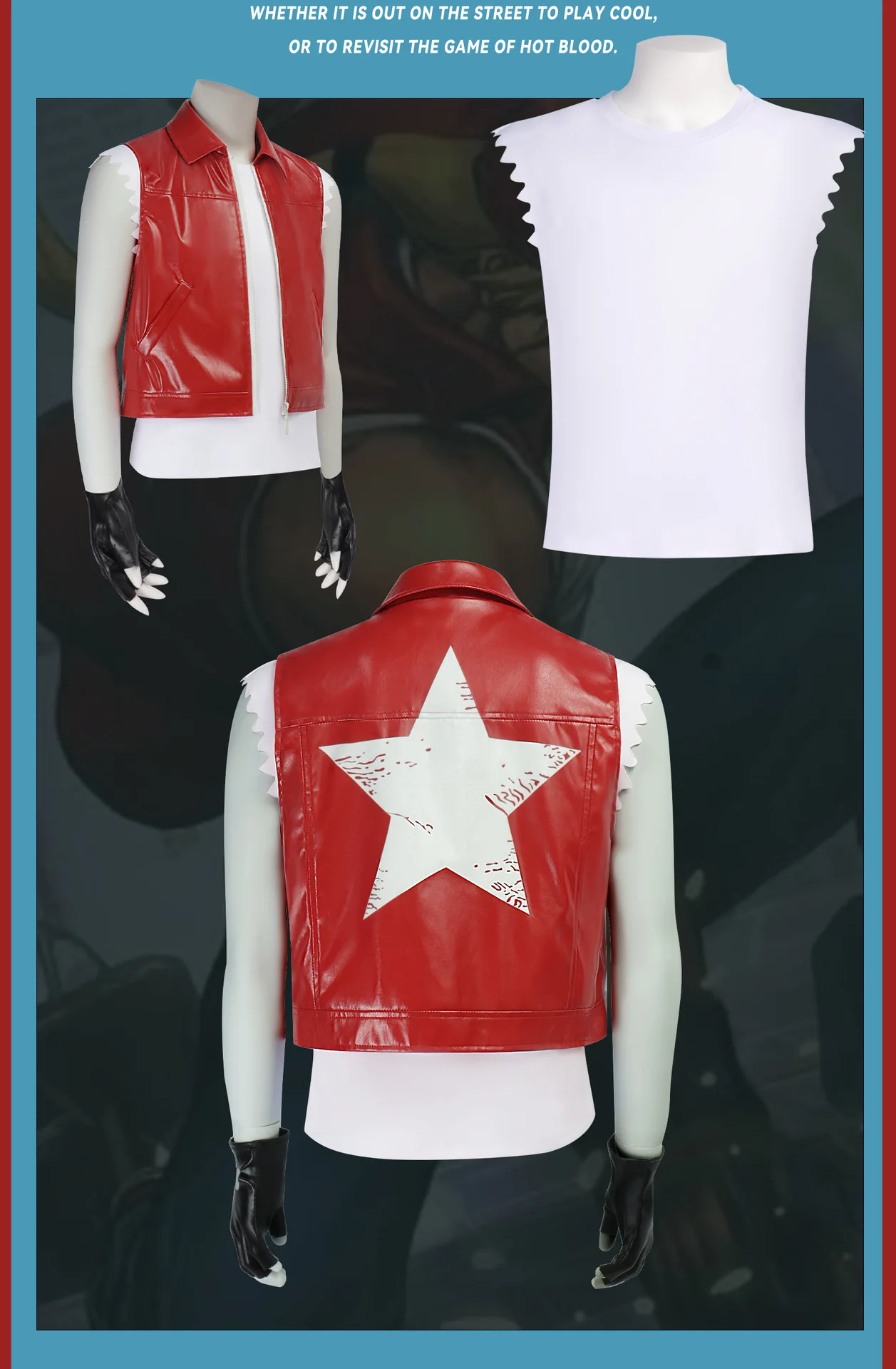 The King of Fighters-Inspired Terry Bogard Cosplay Costume Set for Men