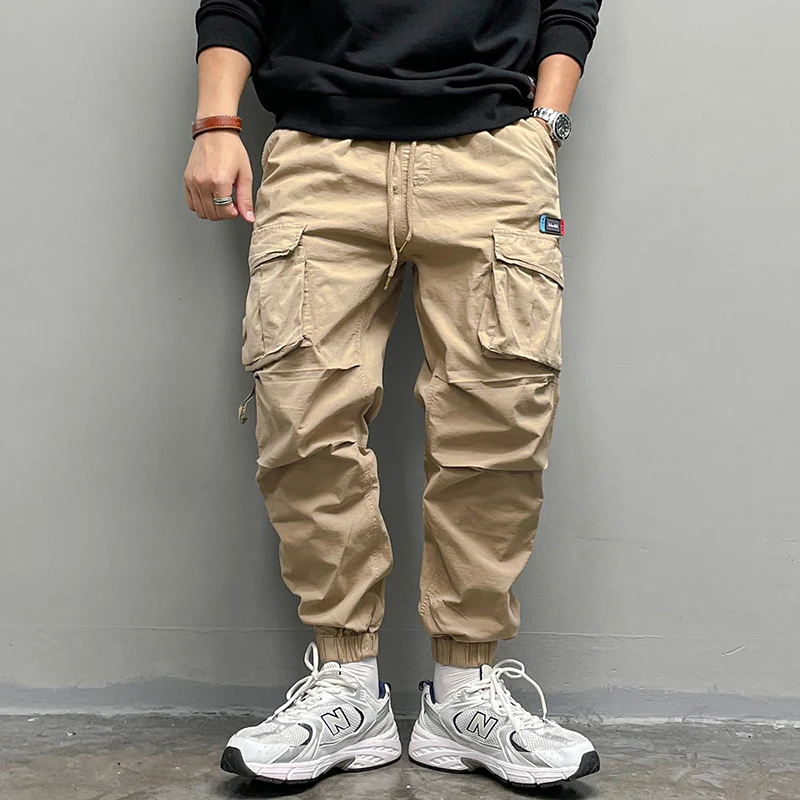 Spring American Casual Cargo Pants Men Japanese Streetwear Loose