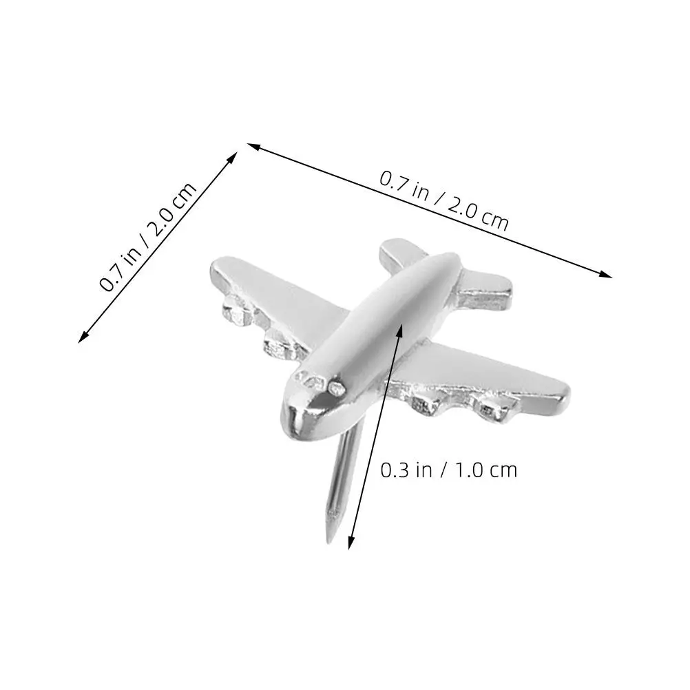 48개 비행기 모양 푸시핀, 창의적인 금속 압정, 장 코르크보드 그림핀 세트, 사무실, 가정, 학교용 멋진 푸시핀