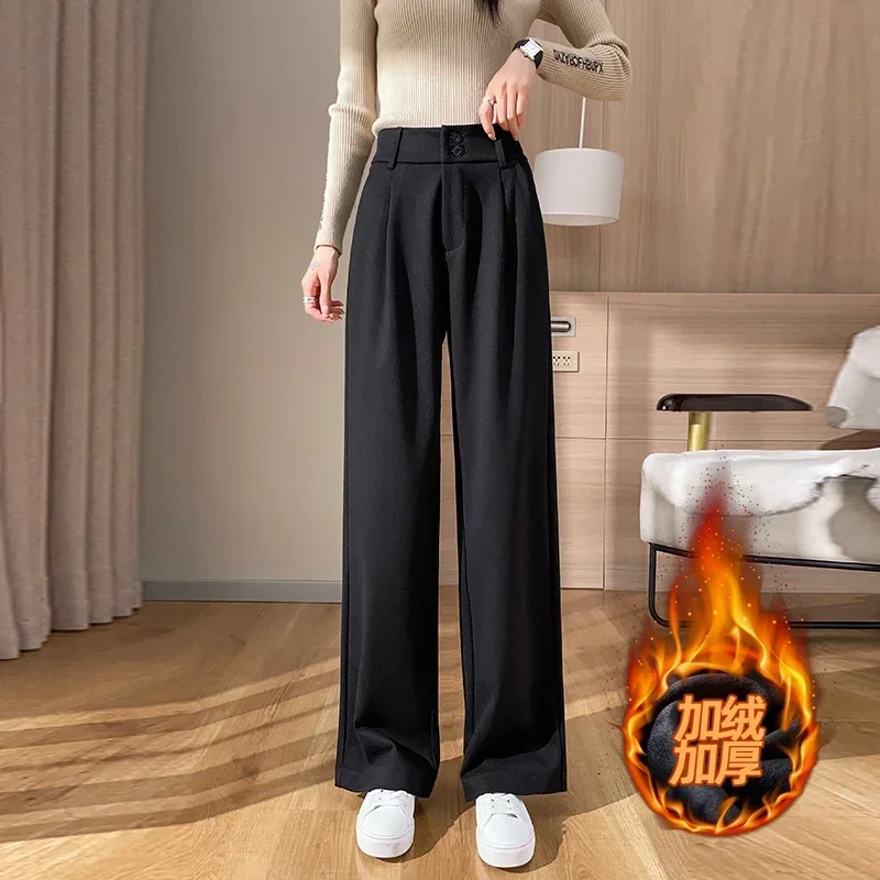 Women Chic Office Wear Straight Pants Vintage High Ladies Trousers Baggy  Korean 2023 Spring/Summer/Autumn Wide Leg Female, महिलाओ की पैंट, लेडीज़  पैंट - ALL IN ONE, Kangra