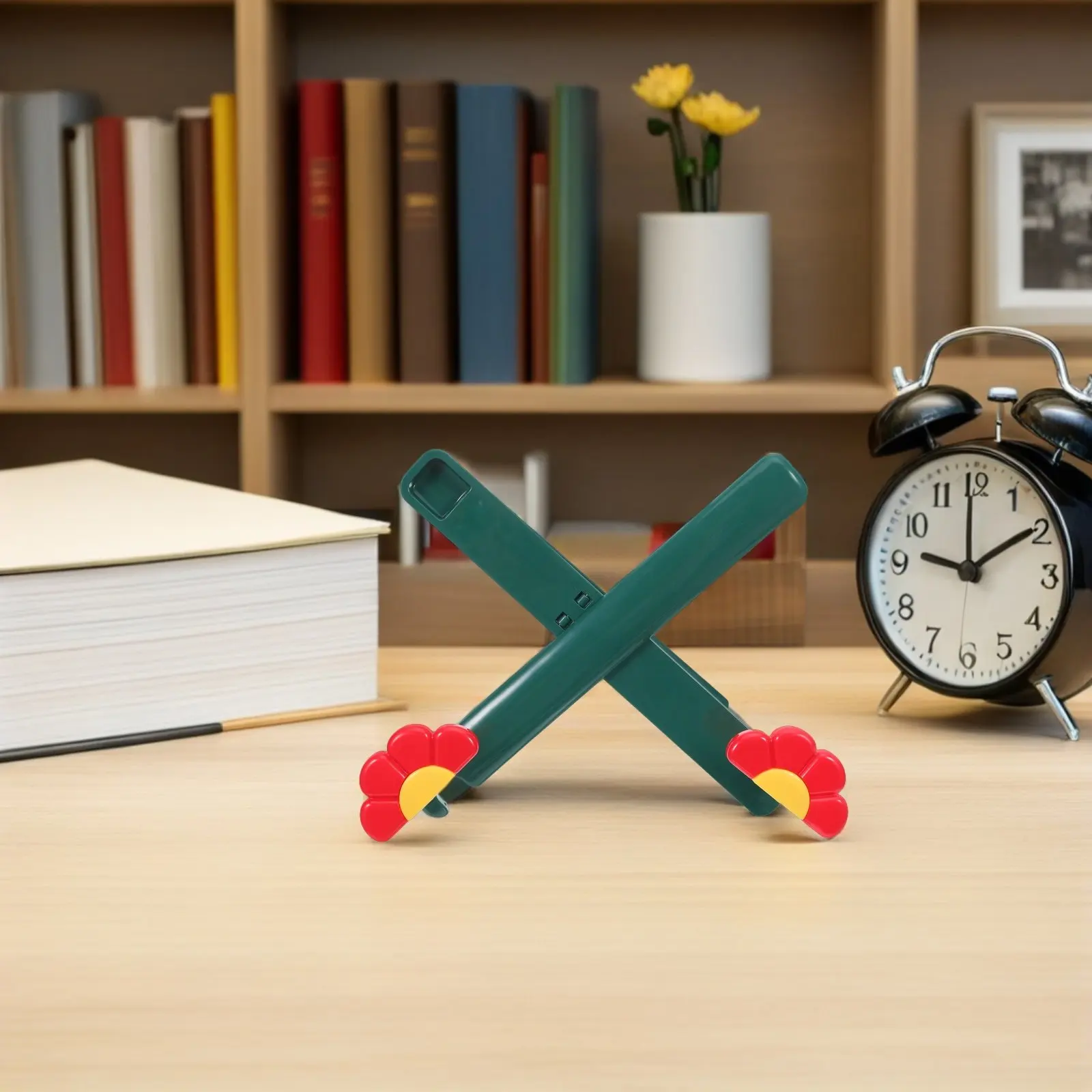 2Pcs 접이식 책 스탠드 휴대용 꽃무늬 플라스틱 독서 책 홀더 홈 오피스용 조정 가능한 요리책 레시피 디스플레이 데스크