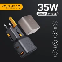 Voltme-Vito go 35W travel charger, pd3.0, qc3.0, quick charger for iPhone 15, 14, 13 Pro, Samsung, USB C+USB A fast charger