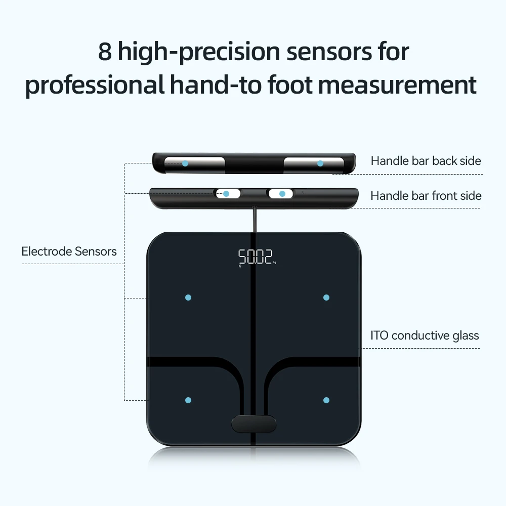 Smart Body Weight Scales 2024 New Body Fat Scale 8 Electrodes Bioimpedance Scale Professional Body Composition Analysis Scale 2